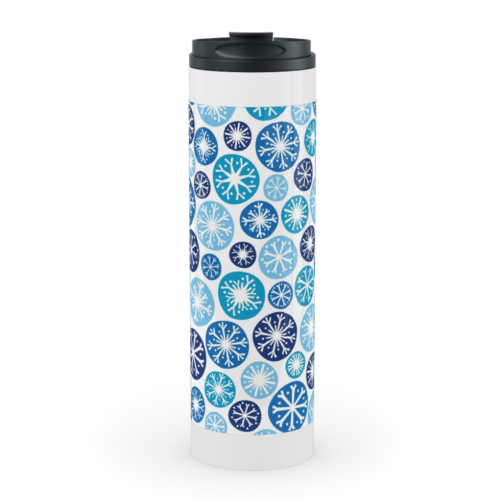 Snow Daze Stainless Mug, White, , 20oz, Blue, Bluebird