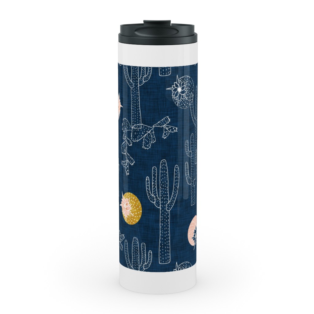 Cactus - Indigo Stainless Mug, White, , 20oz, Blue, True Blue