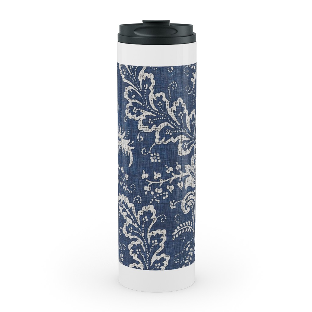 Antibes Batik - Blue Stainless Mug, White, , 20oz, Blue, True Blue