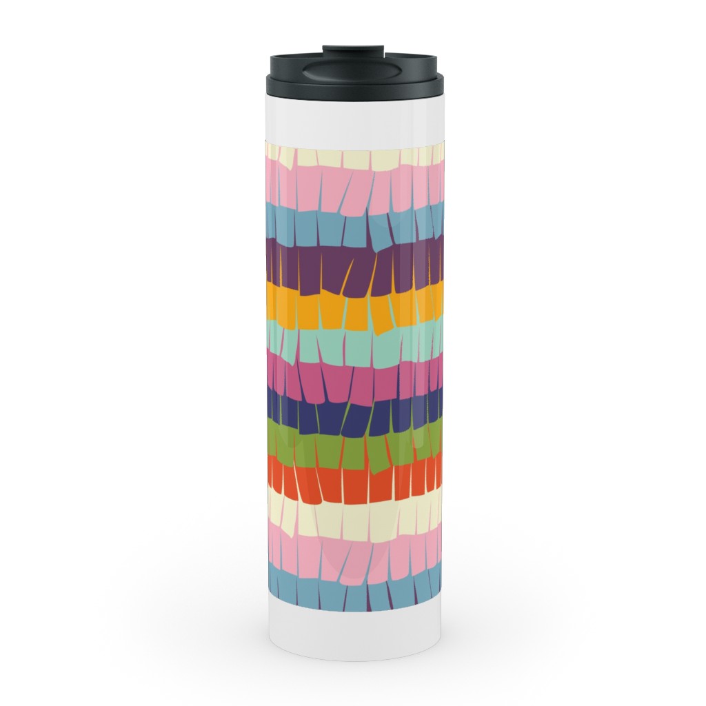 Piata Fiesta Party Stainless Mug, White,  , 20oz, Multicolor