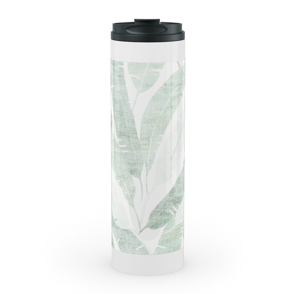 Banana Leaf - Light Stainless Mug, White,  , 20oz, Green