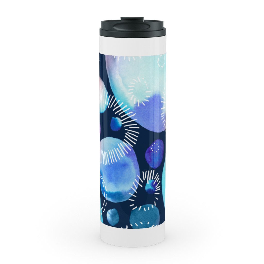 Watercolor Universe - Pink and Blue Stainless Mug, White, , 20oz, Multicolor