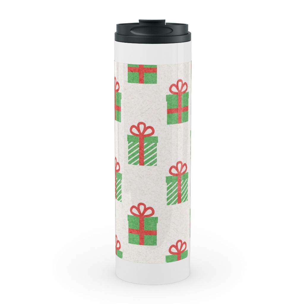 Christmas Presents Stainless Mug, White,  , 20oz, Multicolor