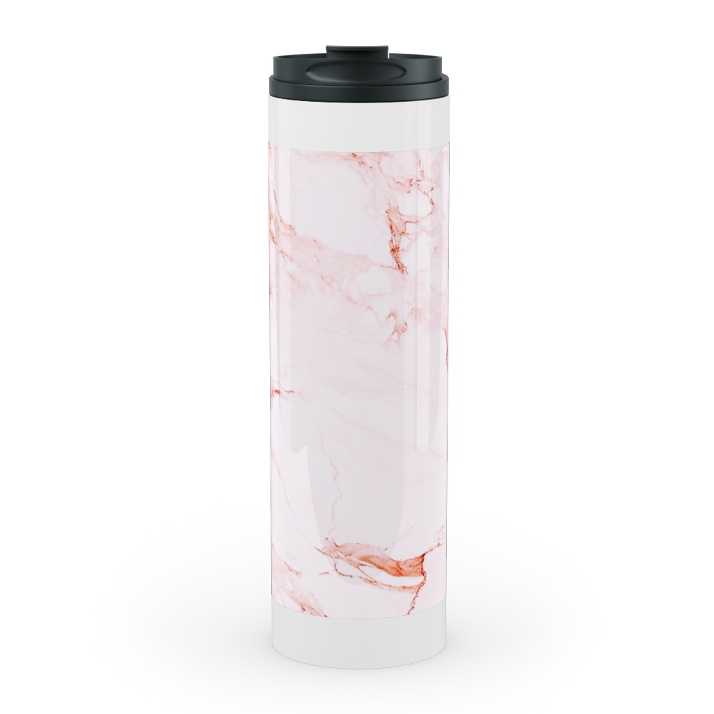 Marble - Blush Stainless Mug, White,  , 20oz, Pink