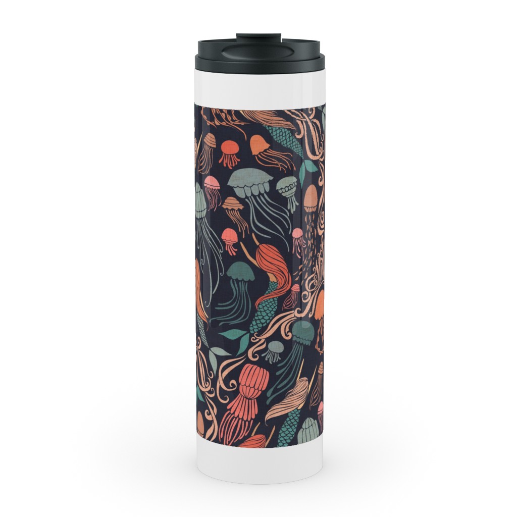 Mermaids and Jellyfish - Multi Stainless Mug, White, , 20oz, Multicolor