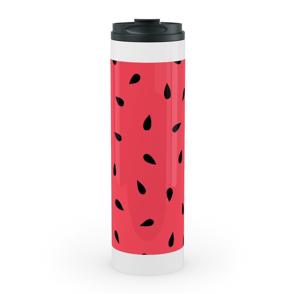 Watermelon Fruit Seeds Stainless Mug, White,  , 20oz, Red