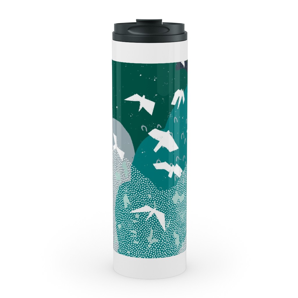 Forest Bird's Eye View - Green Stainless Mug, White, , 20oz, Green, Classic Green