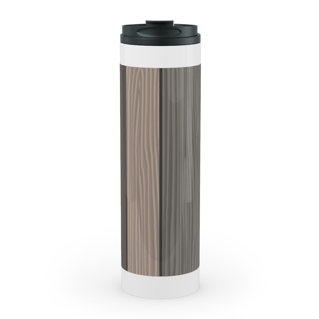 Old Wood Planks Driftwood - Brown Stainless Mug, White,  , 20oz, Brown