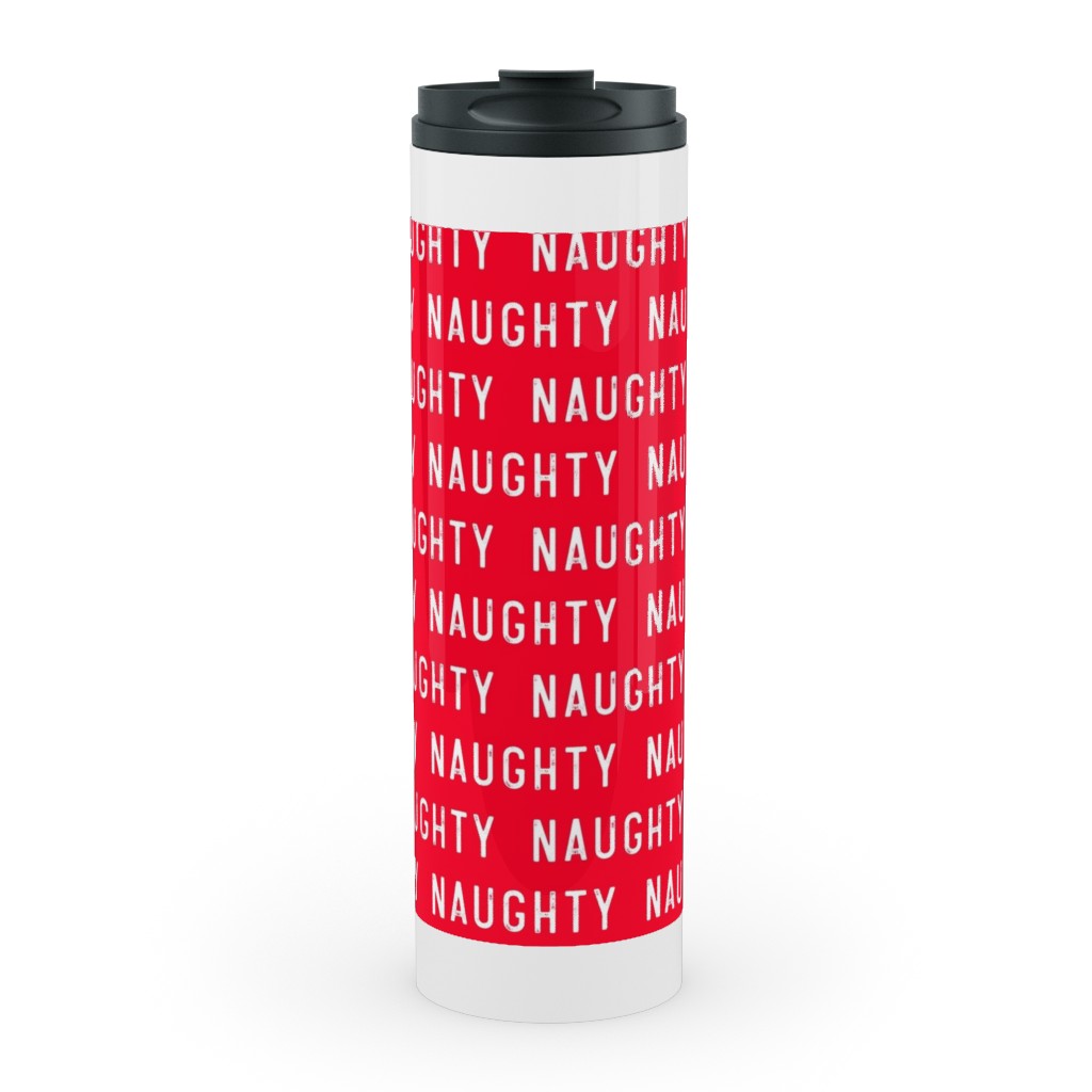 Naughty - Red Stainless Mug, White, , 20oz, Red, Red