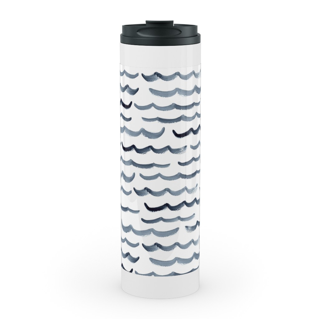 Ocean Waves Stainless Mug, White, , 20oz, White, Life Aquatic