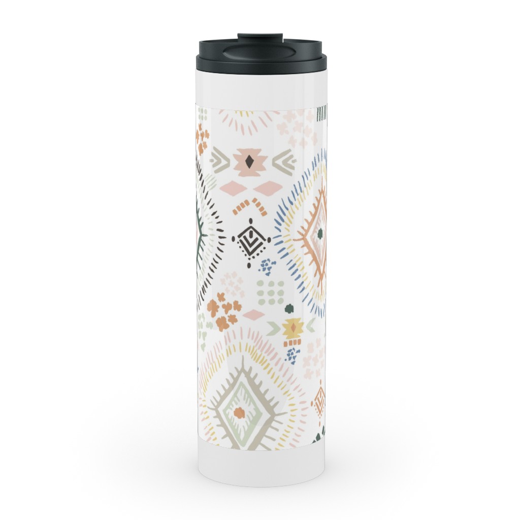 Modern Aztec - Multi Stainless Mug, White, , 20oz, Multicolor