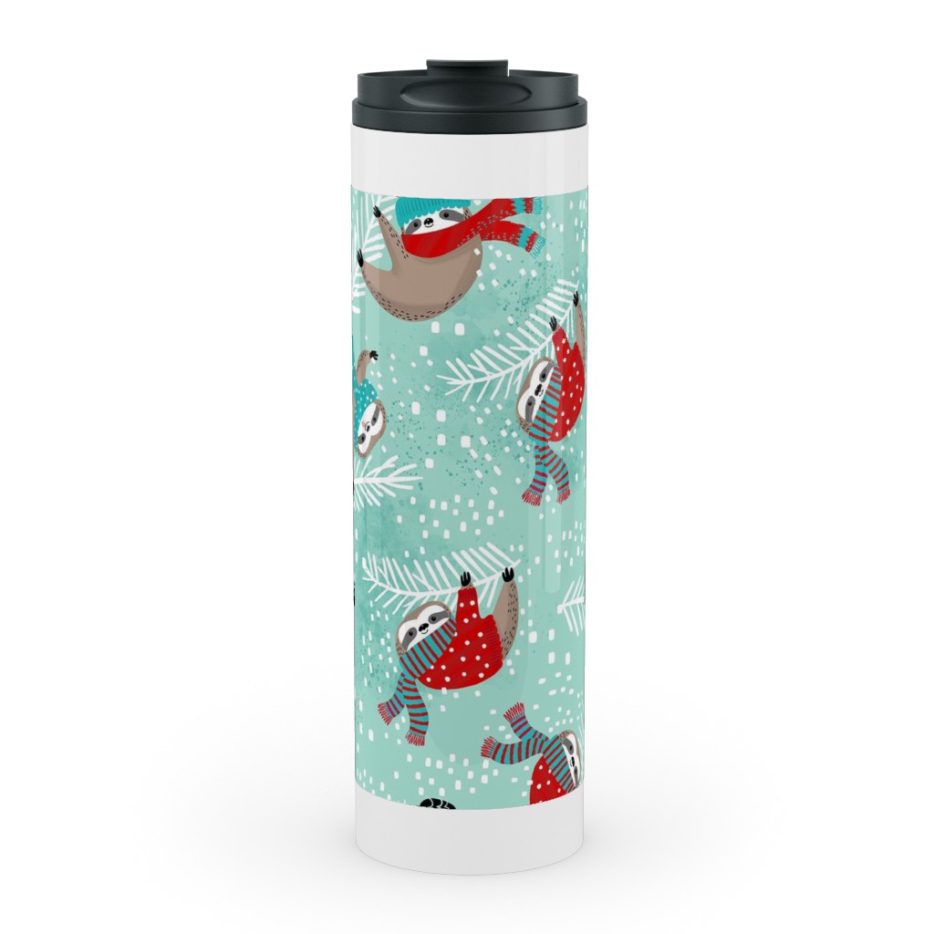 Snowy Sloths - Multi Stainless Mug, White, , 20oz, Multicolor