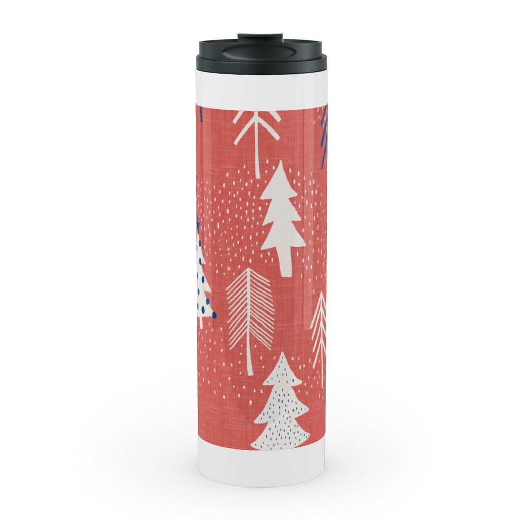 Evergreen Forest Stainless Mug, White,  , 20oz, Red