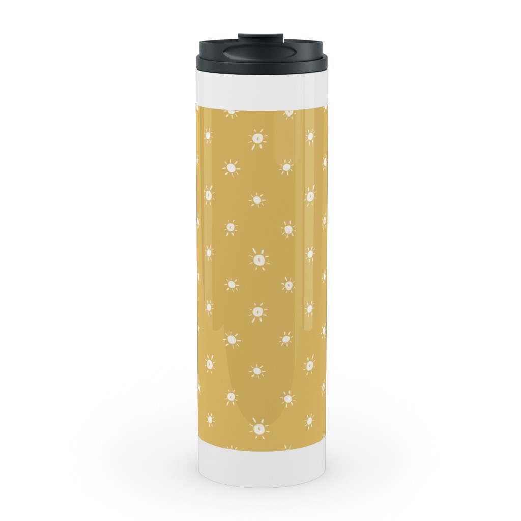 Dotted Suns - Yellow Stainless Mug, White, , 20oz, Yellow, Classic Yellow