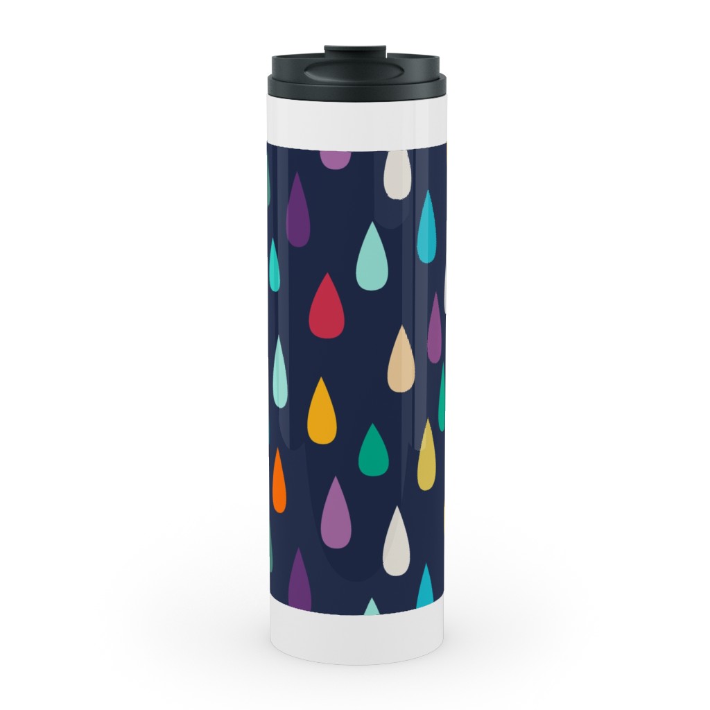 Raindrops - Multi Stainless Mug, White, , 20oz, Multicolor