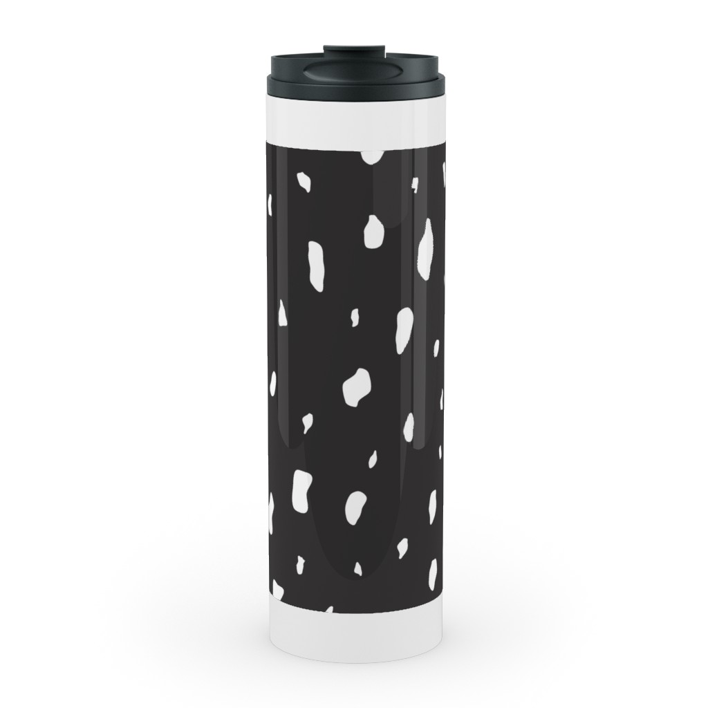 Chipped - Black and White Stainless Mug, White, , 20oz, Black, Black