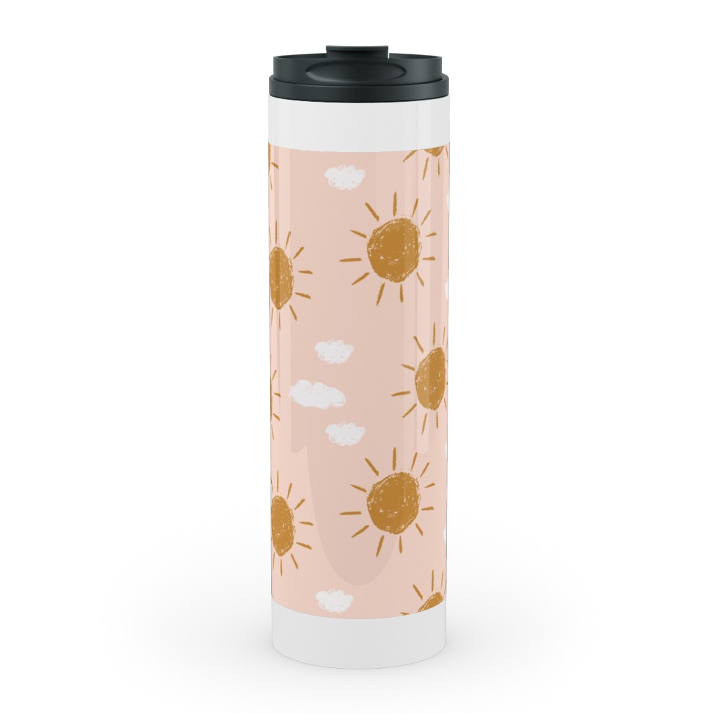 Little Golden Sun - Pink Stainless Mug, White, , 20oz, Pink, Bright Pink