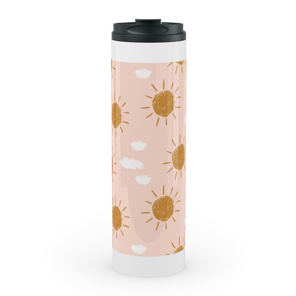 Little Golden Sun - Pink Stainless Mug, White,  , 20oz, Pink