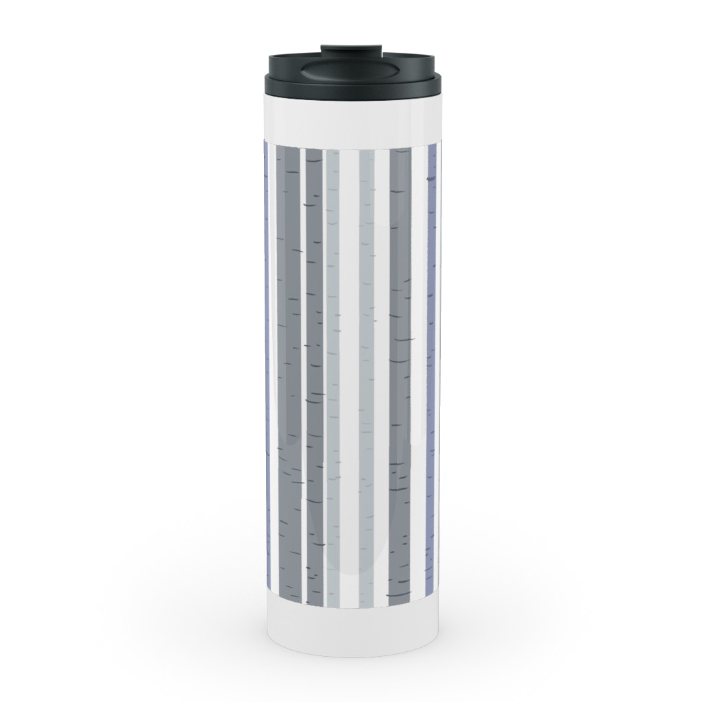 Wooded Aspens - Gray Stainless Mug, White,  , 20oz, Gray