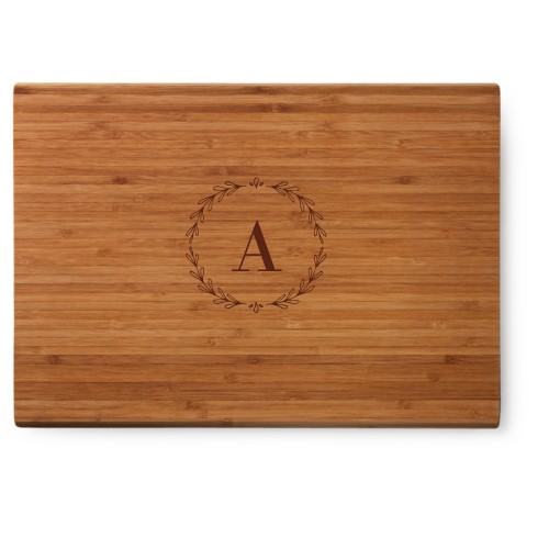 Foliage Frame Cutting Board, Bamboo, Rectangle, None, White