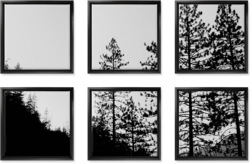 Symmetrical Six Spread Canvas Prints, Black, Multi piece, Multicolor