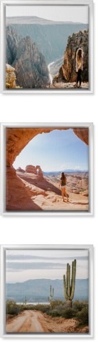 Stack Of Three 12x12 Canvas Prints, White, Multi piece, Multicolor, Multi