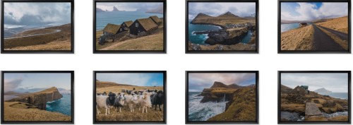 Symmetrical Eight Mounted Wall Art, Multi piece, Black, Multicolor, Multi