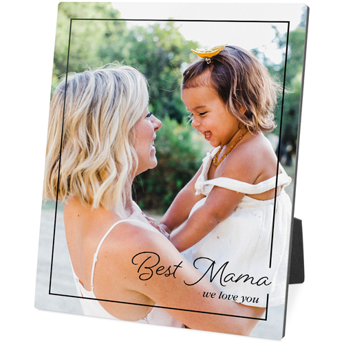 Simple Outline Desktop Plaque, Rectangle, 8x10, Black