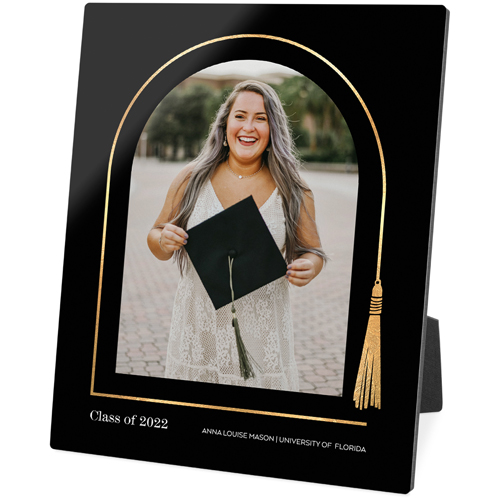 Tassel Border Desktop Plaque, Rectangle, 8x10, Black