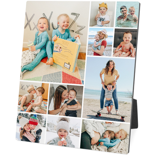Collage Squares Portrait Desktop Plaque, Rectangle, 8x10, Multicolor, multi