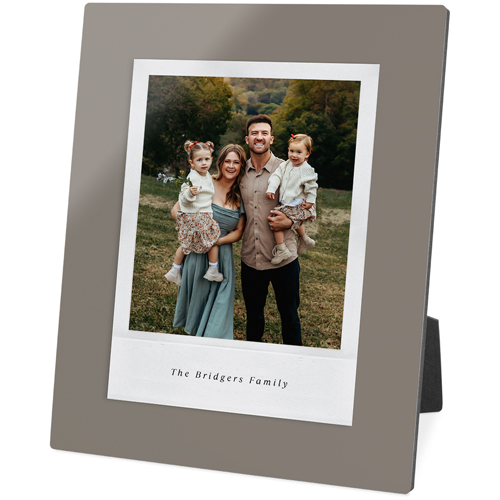 Simple Photo Frame Desktop Plaque, Rectangle, 8x10, Gray