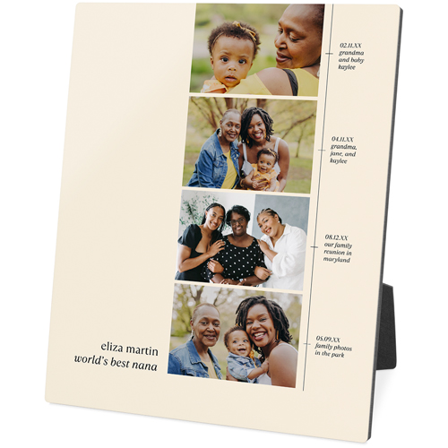 Timeline of Life Desktop Plaque, Rectangle, 8x10, Beige, antique white