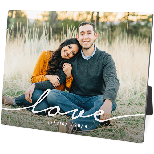 Modern Scripted Love Desktop Plaque, Rectangle, 8x10, White