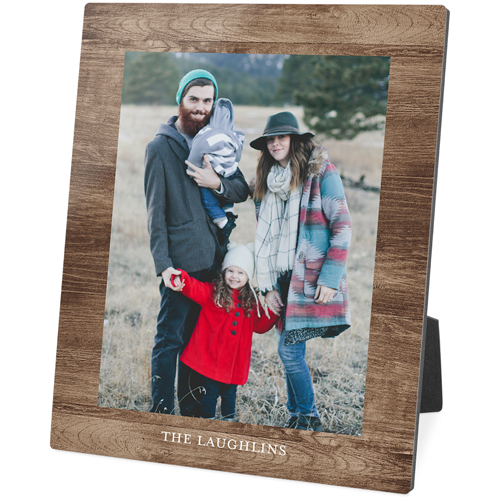 Printed Weathered Faux Wood Portrait Desktop Plaque, Rectangle, 8x10, Brown