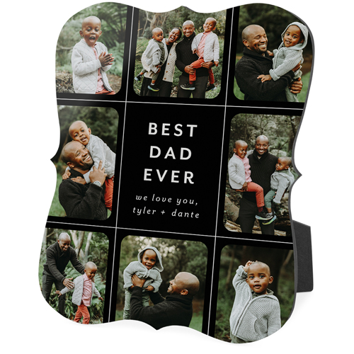 Photo Grid Lines Desktop Plaque, Bracket, 8x10, Black, black