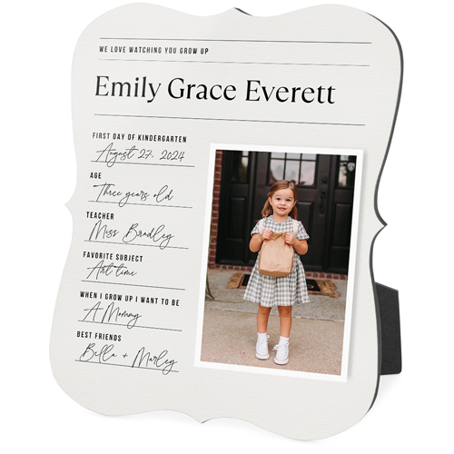 Journal Entry Desktop Plaque, Bracket, 8x10, White, white