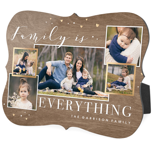 Family Overlap Collage Desktop Plaque, Bracket, 8x10, Brown