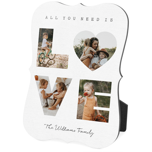 Love Desktop Plaque, Bracket, 5x7, White, white