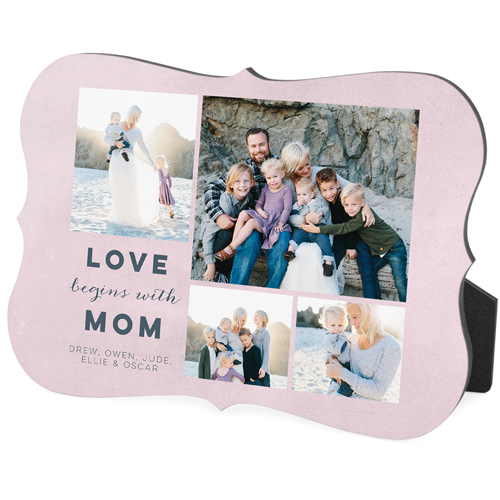 Contemporary Mom Desktop Plaque, Bracket, 5x7, Pink