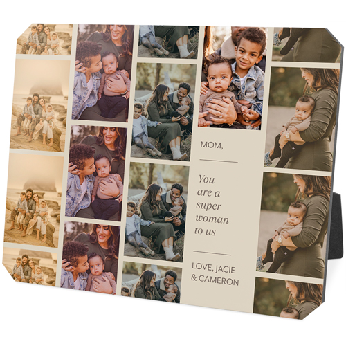 Photo Reel Collage Desktop Plaque, Ticket, 8x10, Beige