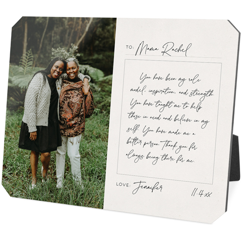 Handwritten Letter Desktop Plaque, Ticket, 8x10, White, white