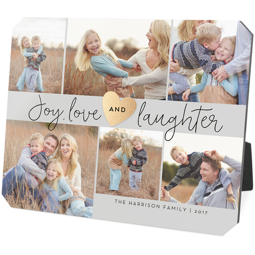 Joy Love Laughter Desktop Plaque, Ticket, 8x10, Gray
