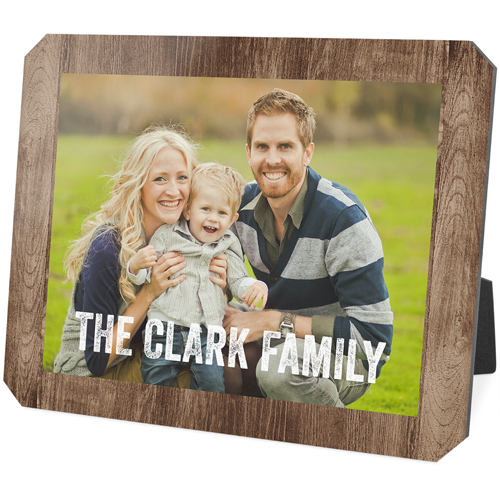 Printed Weathered Faux Wood Landscape Desktop Plaque, Ticket, 8x10, Brown