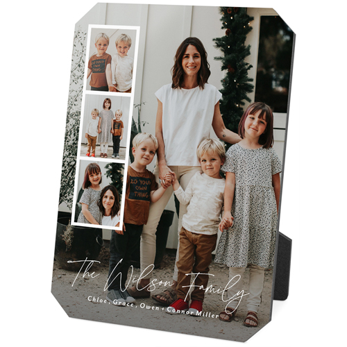 Photo Strip Portrait Desktop Plaque, Ticket, 5x7, White, white