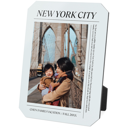 Editorial Snapshot Desktop Plaque, Ticket, 5x7, Gray, air