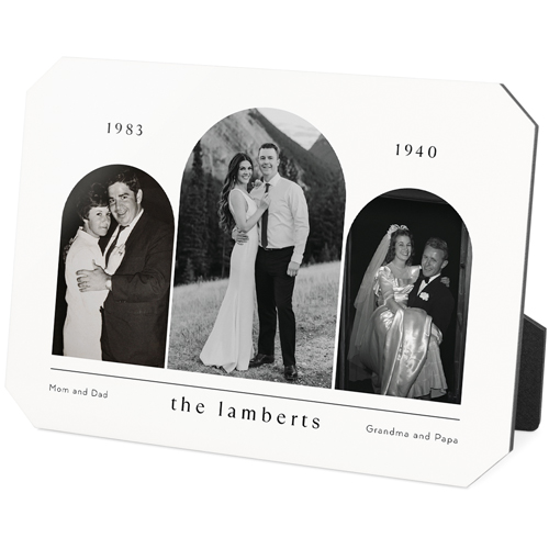 Timeline Arches Desktop Plaque, Ticket, 5x7, White
