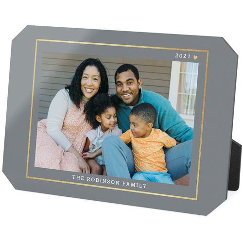 Simply Elegant Landscape Desktop Plaque, Ticket, 5x7, Gray, slate