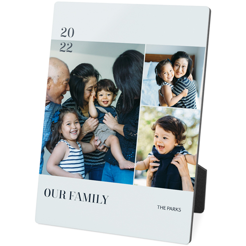 Our Family Memories Desktop Plaque, Rectangle, 5x7, Gray