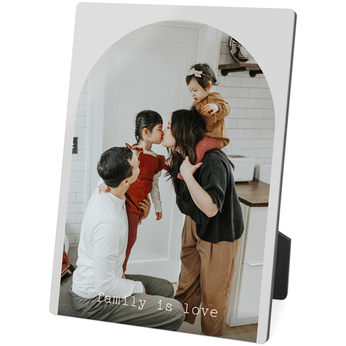 Simple Arch Desktop Plaque, Rectangle, 5x7, Gray, silver lining