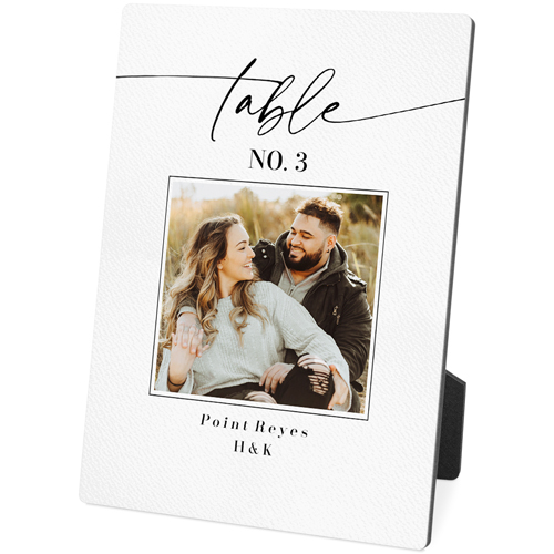 Table Sign Desktop Plaque, Rectangle, 5x7, White, white